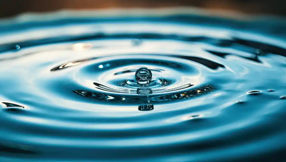 A rock dropped in a lake causing ripples